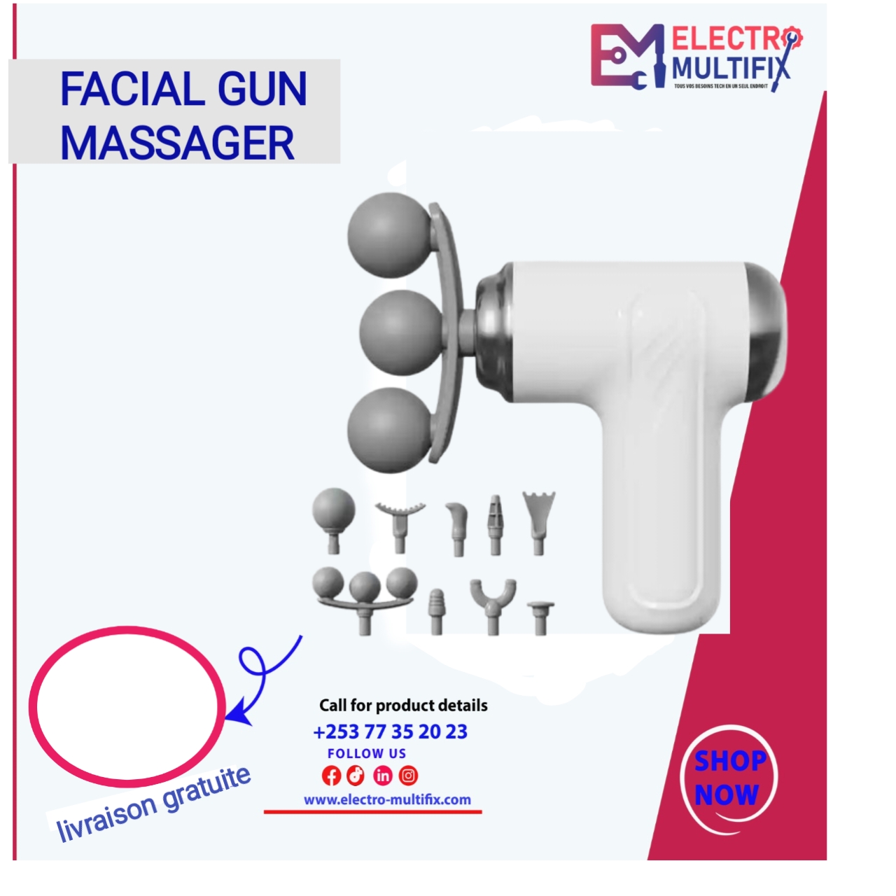 Facial gunmassager