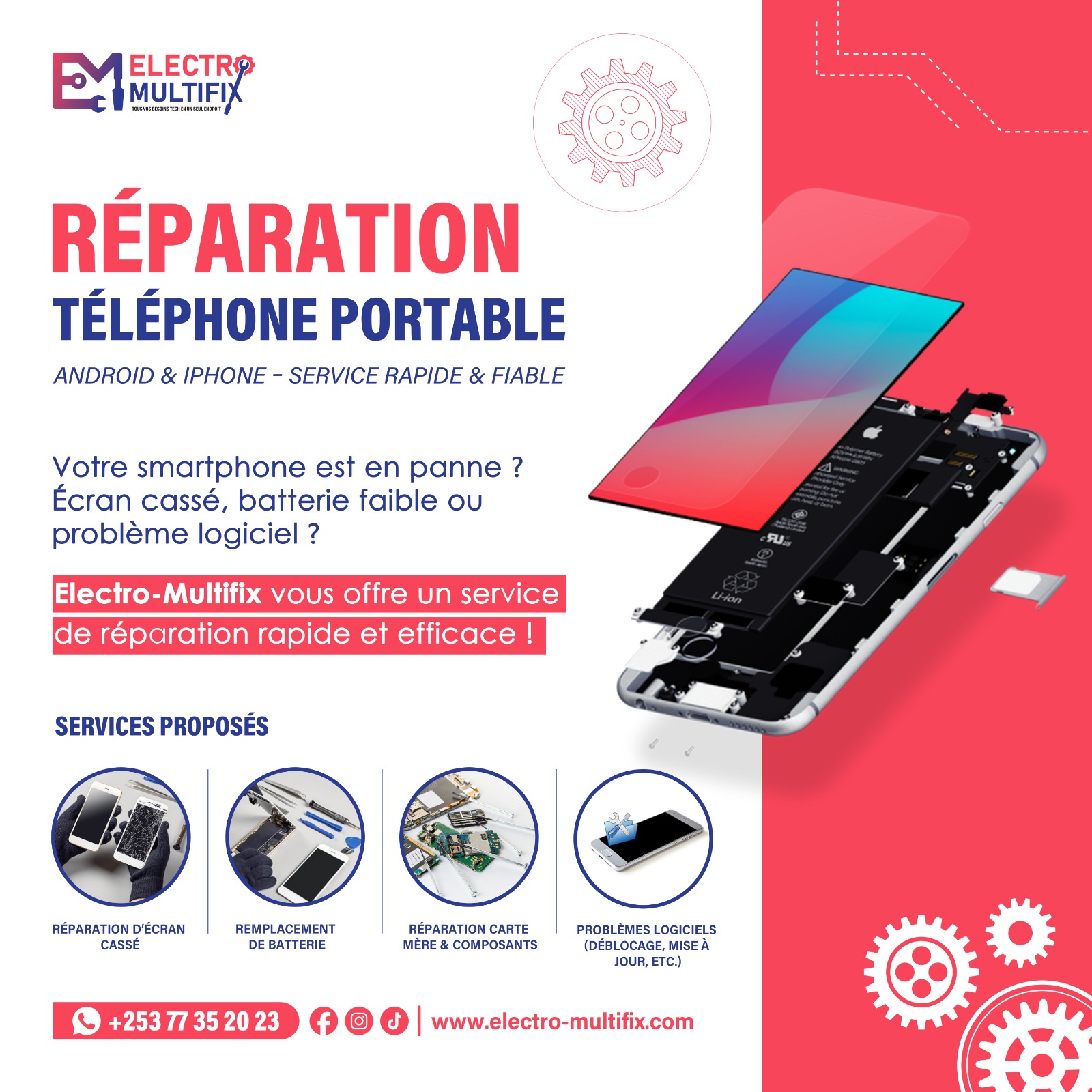 Service réparation téléphone portable Android & iPhone